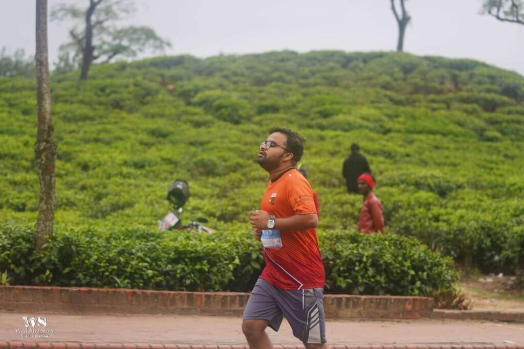 Shaugat completing 10 km run