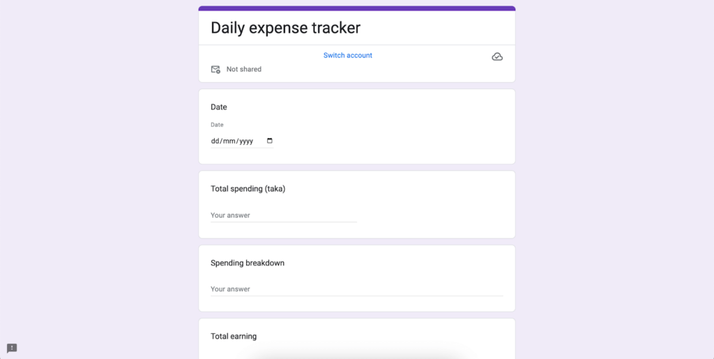 My daily expense tracker