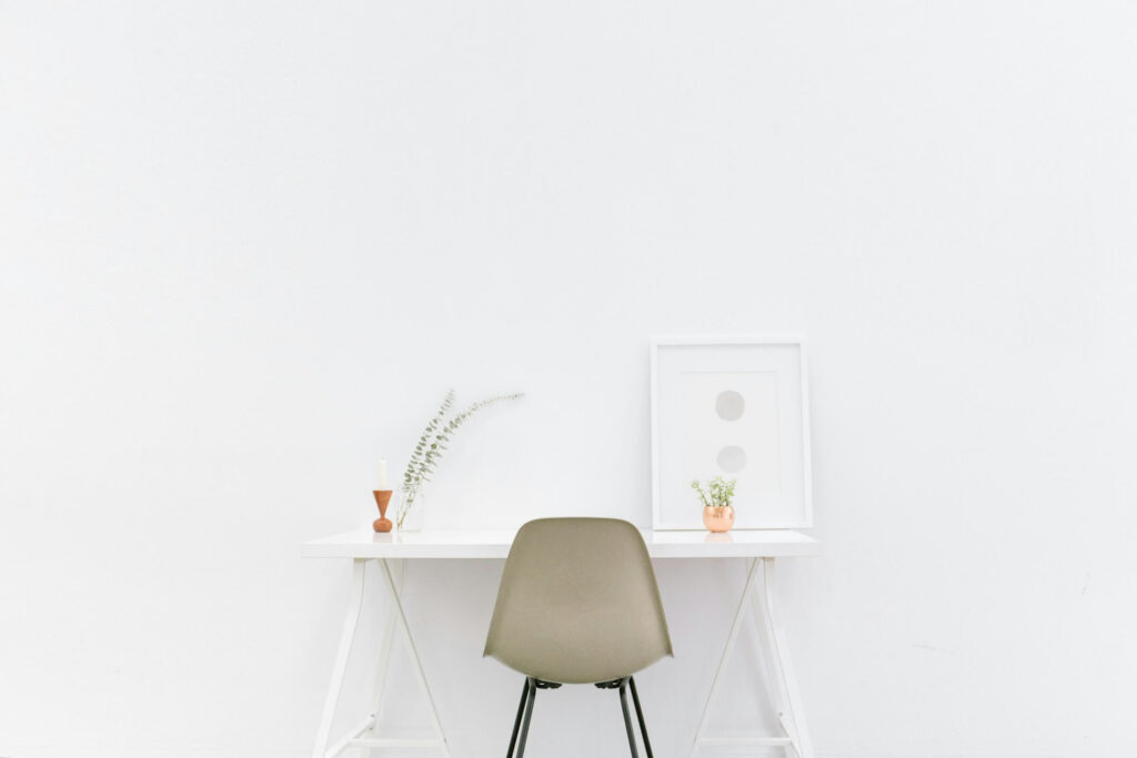 Desk showing minimalism