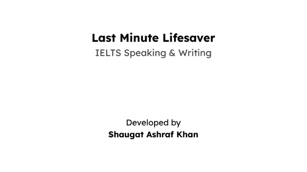 IELTS – Last Minute Lifesaver
